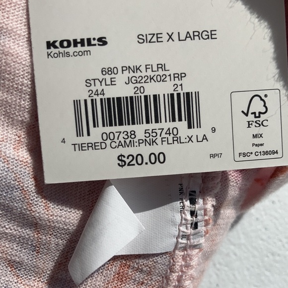 SO pink floral tiered cami boho top M XL or XXL jr - Picture 17 of 17